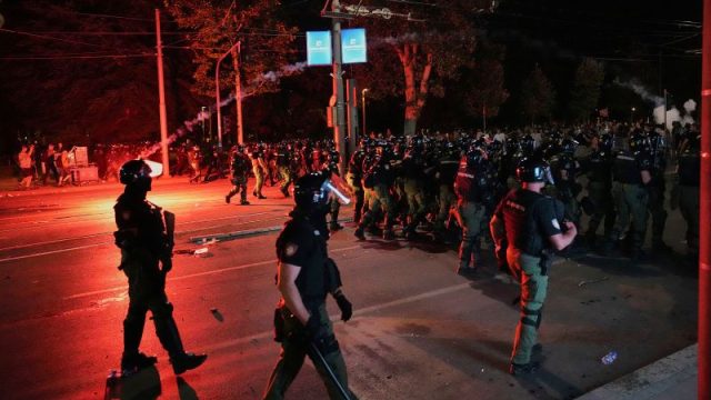 Police clash with anti-government protesters calling for early elections in Serbia