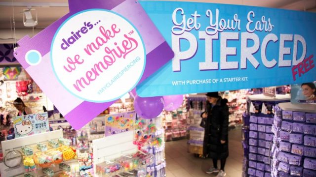 Claire’s, known for piercing millions of teens’ ears, files for Chapter 11