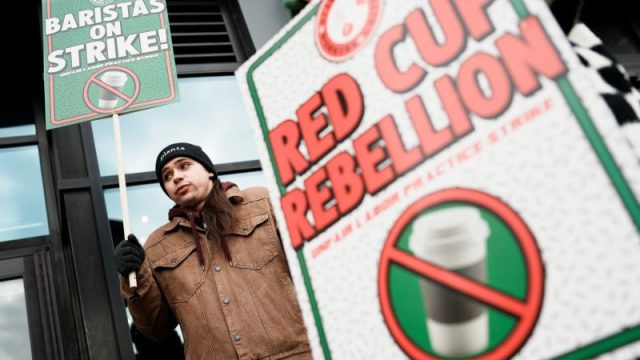 More than 1,000 Starbucks workers strike at 65 stores on Red Cup Day