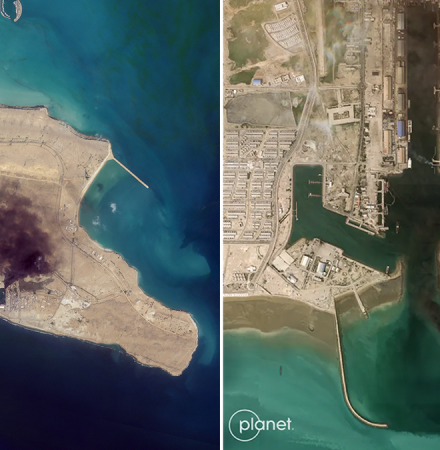 Before-and-after satellite imagery offers a rare look at damage inside Iran